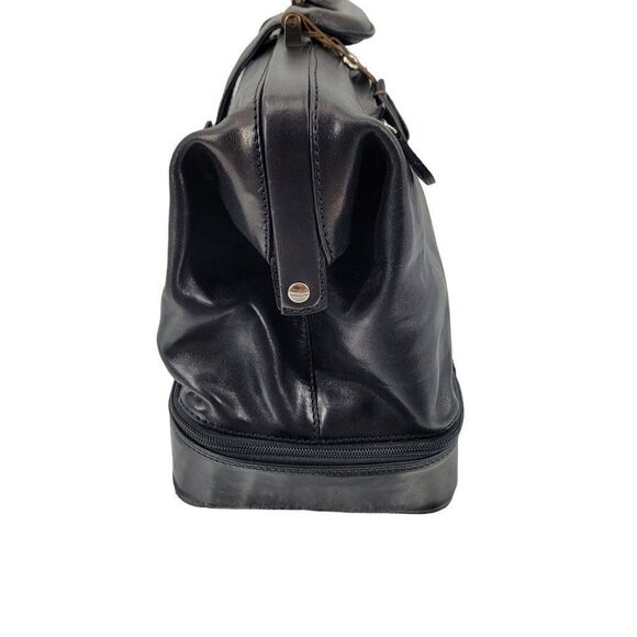 Maxwell Scott Authentic Leather Doctor Bag Black Handmade Italy Key Lock Large - Picture 5 of 9